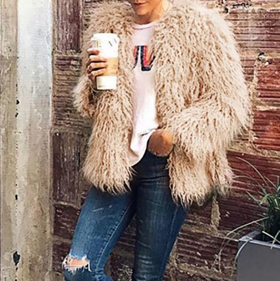 Jella. C Jackets & Blazers - Faux Fur Sweater Jacket